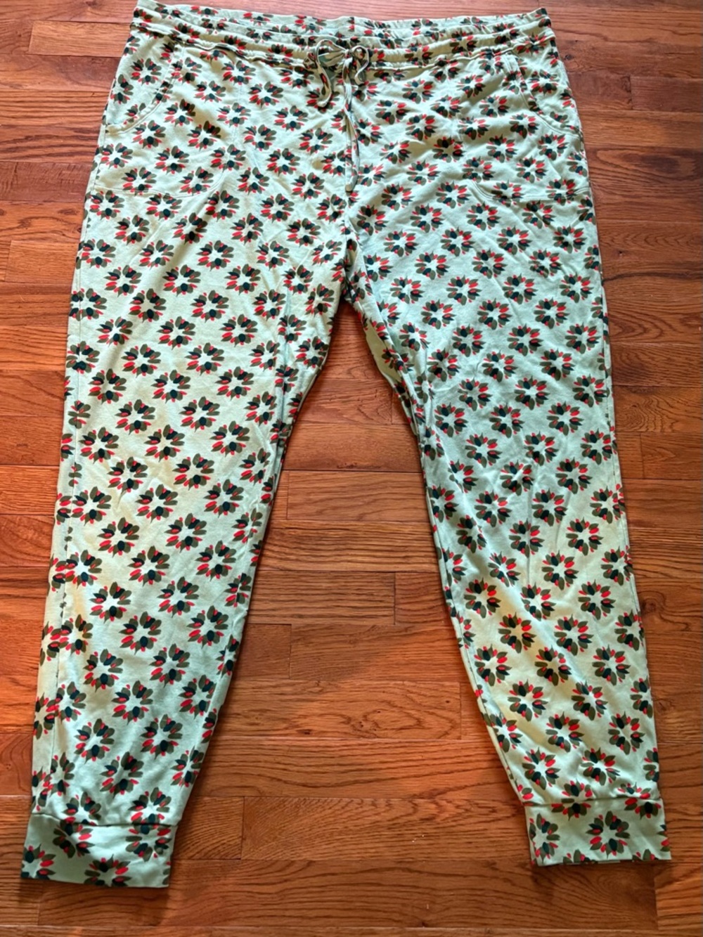 Vera Bradley Pajama Pants, Green/Red, Size 3XL